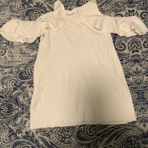 Cold shoulder short sleeve sweater